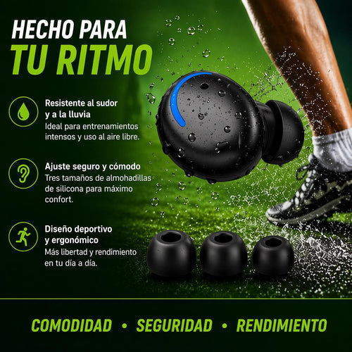 Auriculares deportivos inalámbricos F9 con pantalla LED y estuche de carga de 2000 mAh